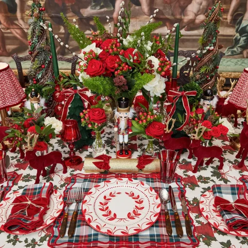 Starter Plates | Crockery Sets<Mrs. Alice Elizabeth Red Garland Starter Plates (Set of 4)