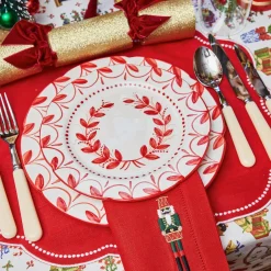Starter Plates | Crockery Sets<Mrs. Alice Elizabeth Red Garland Starter Plates (Set of 4)