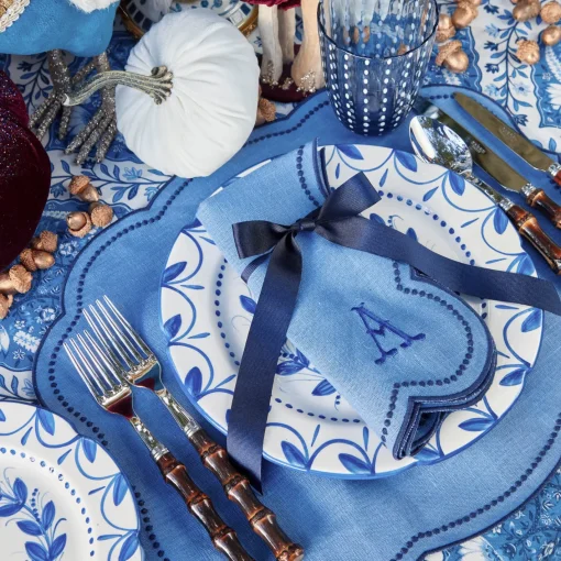 Napkins | Mrs. Alice Monogram<Mrs. Alice Eloise Blue & Navy Napkins (Set of 4)