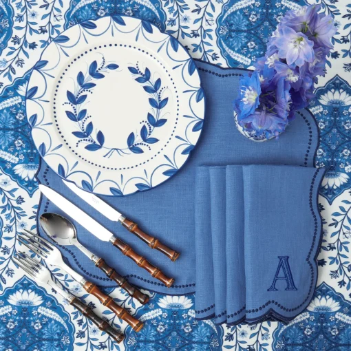 Napkins | Mrs. Alice Monogram<Mrs. Alice Eloise Blue & Navy Napkins (Set of 4)