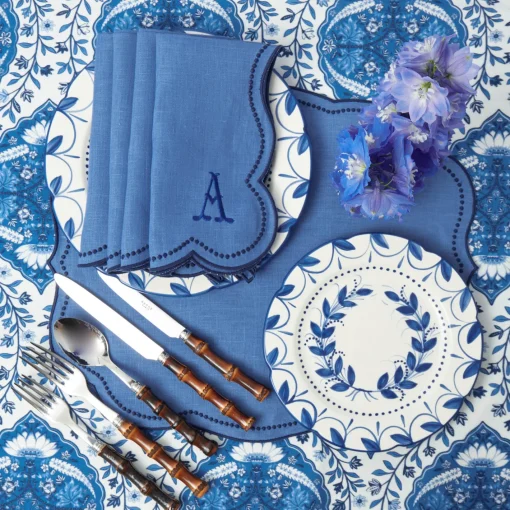 Napkins | Mrs. Alice Monogram<Mrs. Alice Eloise Blue & Navy Napkins (Set of 4)
