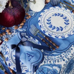Napkins | Mrs. Alice Monogram<Mrs. Alice Eloise Blue & Navy Napkins (Set of 4)