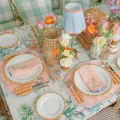 Summer Table Linen | Placemats<Mrs. Alice Eloise Coral & Blue Placemats (Set of 4)