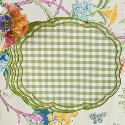 Summer Table Linen | Placemats<Mrs. Alice Eloise Green Gingham Placemats (Set of 4)