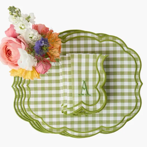 Summer Table Linen | Placemats<Mrs. Alice Eloise Green Gingham Placemats (Set of 4)