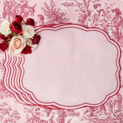 Placemats<Mrs. Alice Eloise Pink & Red Placemats (Set of 4)