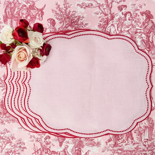 Placemats<Mrs. Alice Eloise Pink & Red Placemats (Set of 4)