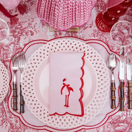 Placemats<Mrs. Alice Eloise Pink & Red Placemats (Set of 4)