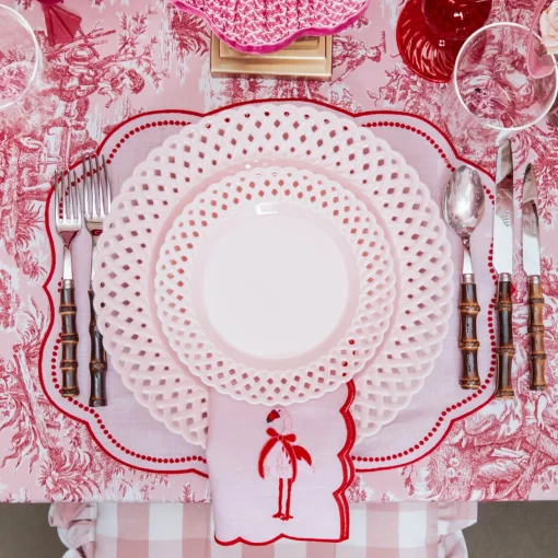 Placemats<Mrs. Alice Eloise Pink & Red Placemats (Set of 4)