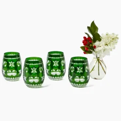 Glasses | Glassware Sets<Mrs. Alice Emerald Anita Engraved Glassware (Set of 8)