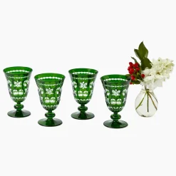 Glasses<Mrs. Alice Emerald Anita Engraved Wine Glass (Set of 4)