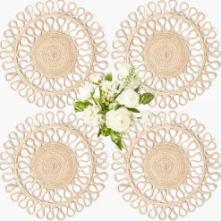 Summer Table Linen | Placemats<Mrs. Alice Estella Woven Round Placemats (Set of 4)
