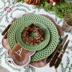 Autumn Decorations<Mrs. Alice Feather Wreath with Chocolate Velvet Bows (Set of 4)