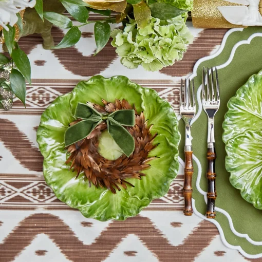Christmas Decorations<Mrs. Alice Feather Wreaths with Forest Green Velvet Bows (Set of 4)