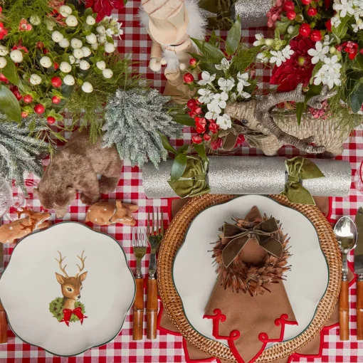 Christmas Decorations<Mrs. Alice Feather Wreaths with Forest Green Velvet Bows (Set of 4)