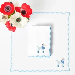 Napkins<Mrs. Alice Fifi Blue Poodle Linen Napkins (Set of 4)