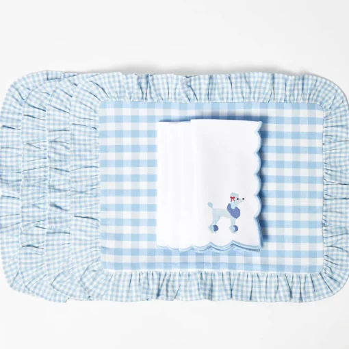 Napkins<Mrs. Alice Fifi Blue Poodle Linen Napkins (Set of 4)