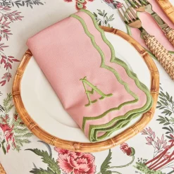 Napkins | Mrs. Alice Monogram<Mrs. Alice Fleur Pink Napkins (Set of 4)