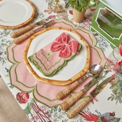 Napkins | Mrs. Alice Monogram<Mrs. Alice Fleur Pink Napkins (Set of 4)