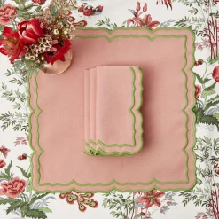 Napkins | Mrs. Alice Monogram<Mrs. Alice Fleur Pink Napkins (Set of 4)