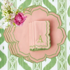 Napkins | Mrs. Alice Monogram<Mrs. Alice Fleur Pink Napkins (Set of 4)