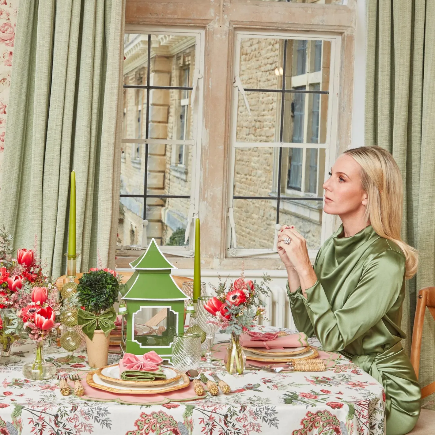 Table Linen Sets | Mrs. Alice Monogram<Mrs. Alice Fleur Pink Placemats & Napkins (Set of 4)