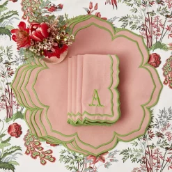 Table Linen Sets | Mrs. Alice Monogram<Mrs. Alice Fleur Pink Placemats & Napkins (Set of 4)