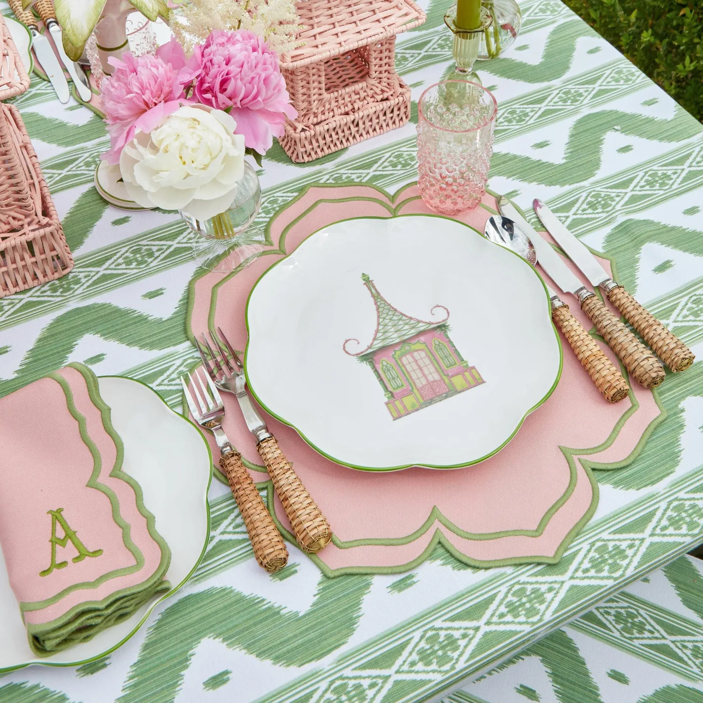 Table Linen Sets | Mrs. Alice Monogram<Mrs. Alice Fleur Pink Placemats & Napkins (Set of 4)