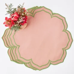 Table Linen Sets | Mrs. Alice Monogram<Mrs. Alice Fleur Pink Placemats & Napkins (Set of 4)