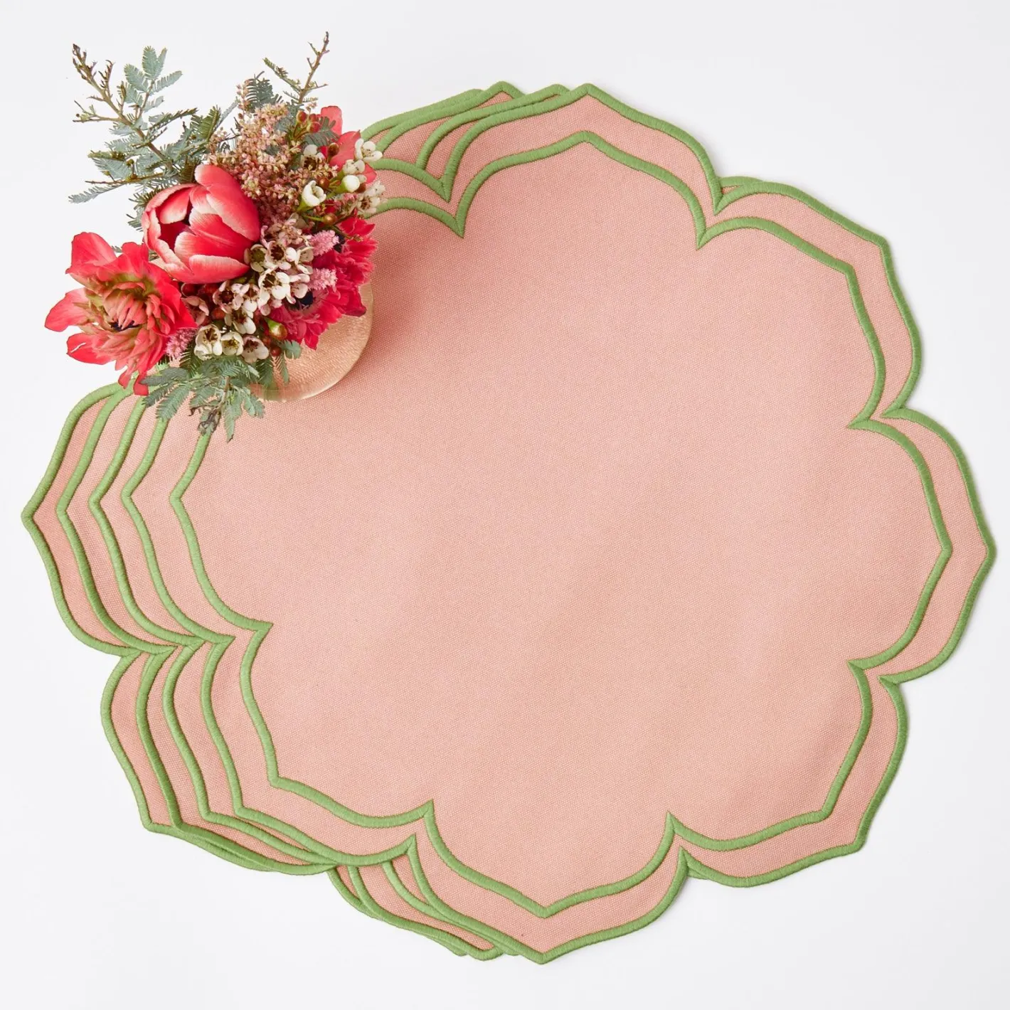Table Linen Sets | Mrs. Alice Monogram<Mrs. Alice Fleur Pink Placemats & Napkins (Set of 4)