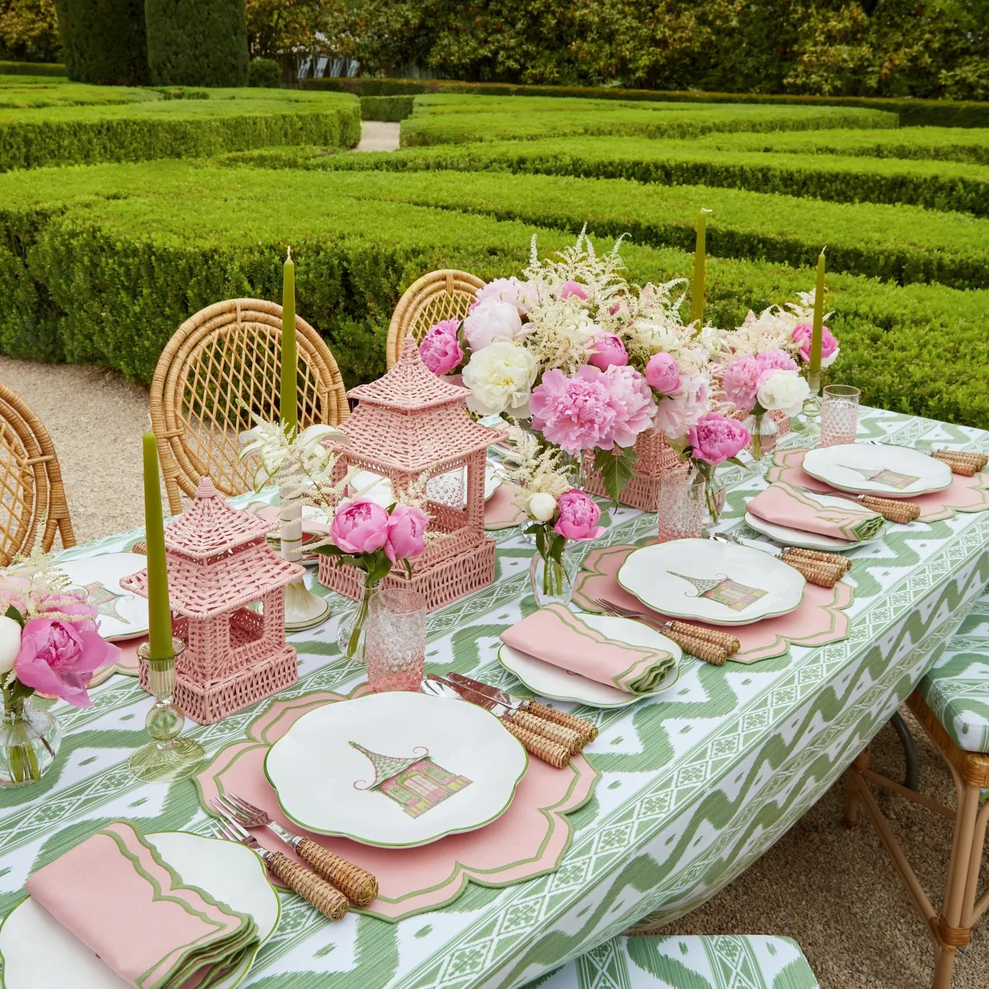 Table Linen Sets | Mrs. Alice Monogram<Mrs. Alice Fleur Pink Placemats & Napkins (Set of 4)