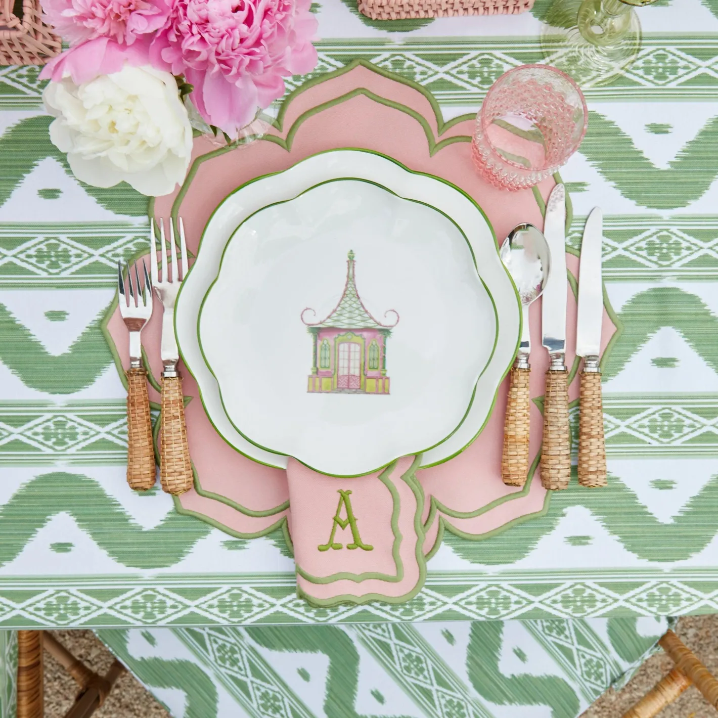 Table Linen Sets | Mrs. Alice Monogram<Mrs. Alice Fleur Pink Placemats & Napkins (Set of 4)