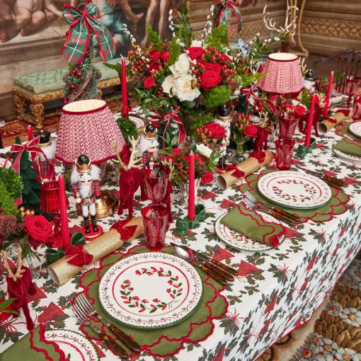 Christmas Decorations<Mrs. Alice Flocked Burgundy Reindeer (Pair)