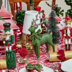 Christmas Decorations<Mrs. Alice Forest Green Rattan Reindeer Family