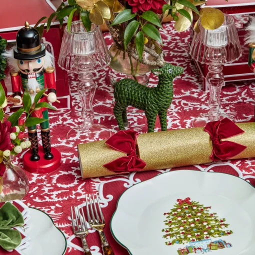 Christmas Decorations<Mrs. Alice Forest Green Rattan Reindeer Family