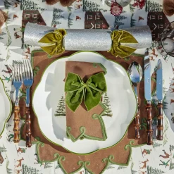 Napkin Rings & Bows | For The Chalet<Mrs. Alice Forest Green Velvet Napkin Bows (Set of 4)