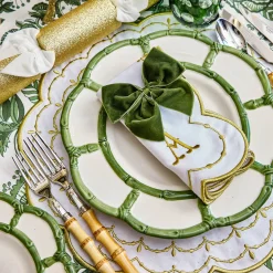 Napkin Rings & Bows | For The Chalet<Mrs. Alice Forest Green Velvet Napkin Bows (Set of 4)