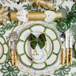 Napkin Rings & Bows | For The Chalet<Mrs. Alice Forest Green Velvet Napkin Bows (Set of 4)