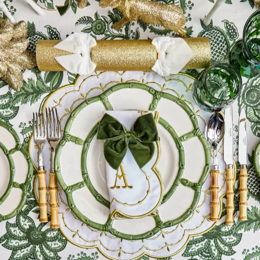 Napkin Rings & Bows | For The Chalet<Mrs. Alice Forest Green Velvet Napkin Bows (Set of 4)