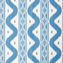 Serena Fresson Fabrics<Mrs. Alice French Blue Ikat Stripe Fabric