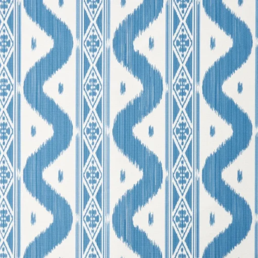 Serena Fresson Fabrics<Mrs. Alice French Blue Ikat Stripe Fabric