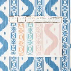 Serena Fresson Fabrics<Mrs. Alice French Blue Ikat Stripe Fabric