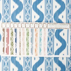 Serena Fresson Fabrics<Mrs. Alice French Blue Ikat Stripe Fabric