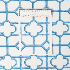 Serena Fresson Fabrics<Mrs. Alice French Blue Shaded Bamboo Fabric
