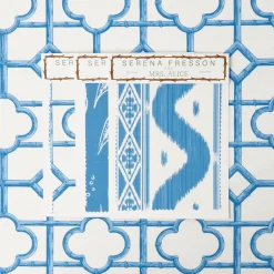 Serena Fresson Fabrics<Mrs. Alice French Blue Shaded Bamboo Fabric