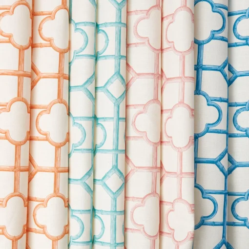 Serena Fresson Fabrics<Mrs. Alice French Blue Shaded Bamboo Fabric