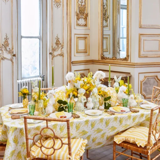 Cushions<Mrs. Alice Frilled Yellow Stripe Seat Pad Cushion