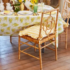 Cushions<Mrs. Alice Frilled Yellow Stripe Seat Pad Cushion