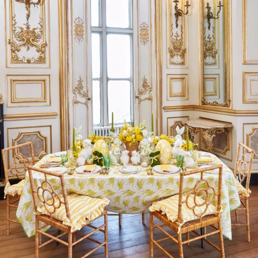Cushions<Mrs. Alice Frilled Yellow Stripe Seat Pad Cushion