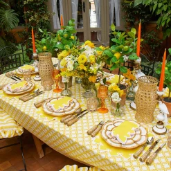 Cushions<Mrs. Alice Frilled Yellow Stripe Seat Pad Cushion